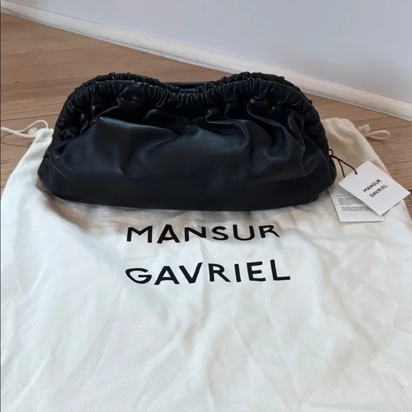 NWT Mansur Gavriel Black/Flamma Cloud Bag/Clutch - Picture 2 of 4